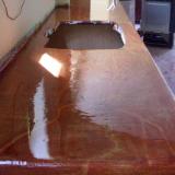 Counter top, stained concrete, food safe high gloss epoxy