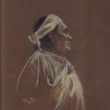 Man in White - Pastel on coloured paper  10x8"