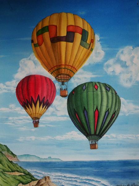 Soaring Over Torrey Pines (watercolor)