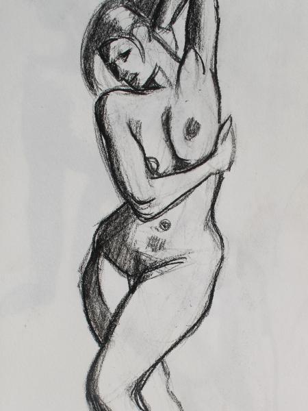 Standing Female Nude, Elbow Up