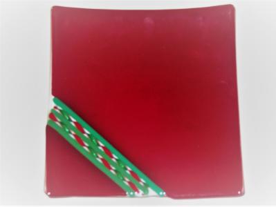 Red with green twists platter Red with green twists platter