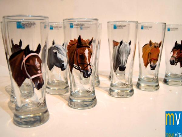 Set of handpainted glasses: HORSES OF EUROPE
