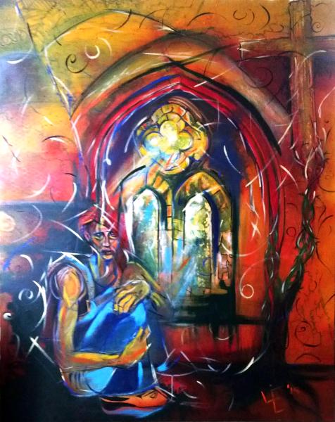 Lost Soul - Acrylic and Spraypaint on 152 x 120 cm Box Canvas