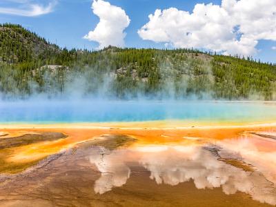 Clouds Reflected in Grand Prismatic Spring Clouds Reflected in Grand Prismatic Spring