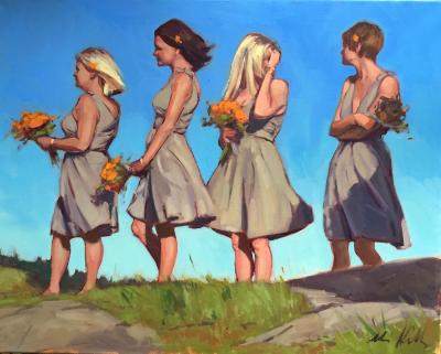 Bridesmaids on Manana 24x30" oil Bridesmaids on Manana 24x30" oil