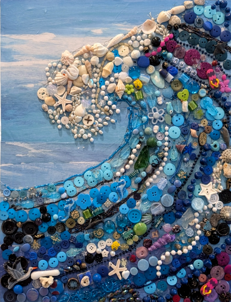 Ocean Waves of Shells and Buttons 
