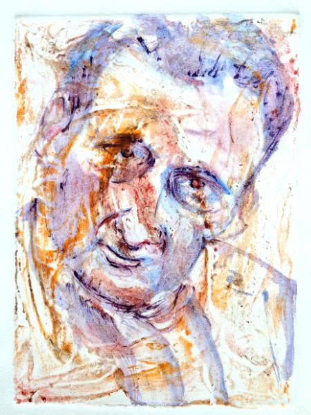 Lucian Freud 3 (monoprint & collagraph)