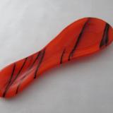 SR12101 - Orange with Black Streamers Small Spoon Rest
