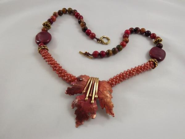 N-100 Copper Maple Leaf Pendant Necklace