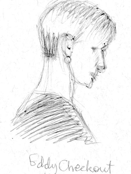 Waitress at the cash register, The Eddy