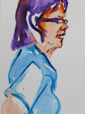 Asian Woman, Right Profile Sketch Asian Woman, Right Profile Sketch