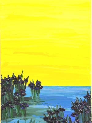 Out of the Water Series 15 X 30 Acrylic on Canvas board Embellished prints available 
