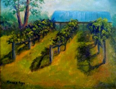 Brooks Hill Winery 8x10 panel in oils