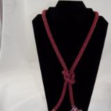 N-76 Rose Crocheted Tassel Rope Necklace