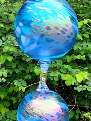 #05082508 3 Hanging Ball Sculpture Iridised LG-6.5'' Med-5.75'' SM-4.5'' 24'' long $200.00 #05082508 3 Hanging Ball Sculpture Iridised LG-6.5'' Med-5.75'' SM-4.5'' 24'' long $200.00