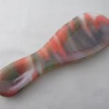 SR12122 - Deep Forest Green & Orange Streaky Small Spoon Rest