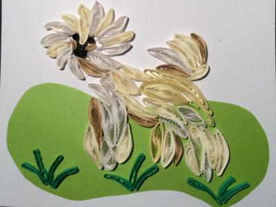 Wheaten Terrier quilled greeting card