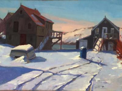 The Blue Barrel after Storm 20x30" oil The Blue Barrel after Storm 20x30" oil