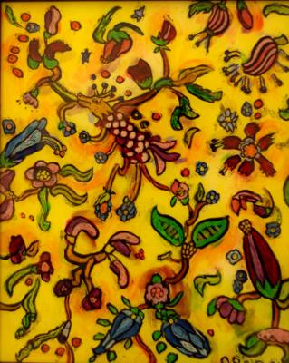 Indienne Flowers with Dog Creature Indienne Flowers with Dog Creature