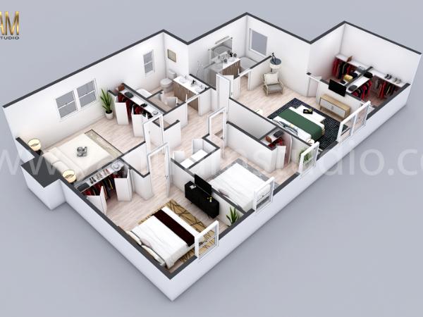 3D Residential floor plan designer By Doha, Qatar