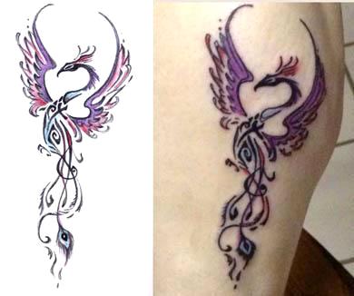 Tribal phoenix tattoo design Liza Paizis