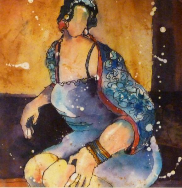 Jill Watercolor Batik ~ Sold