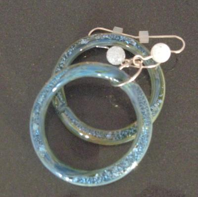 12-052 Borosilicate Glass Hoop Earrings