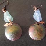 12-051 Copper Etched Fluorite Earrings