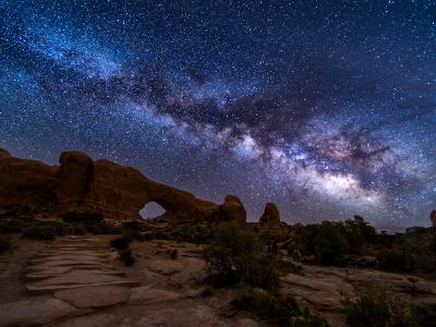 Purple Milky Way over North Window Trail Purple Milky Way over North Window Trail