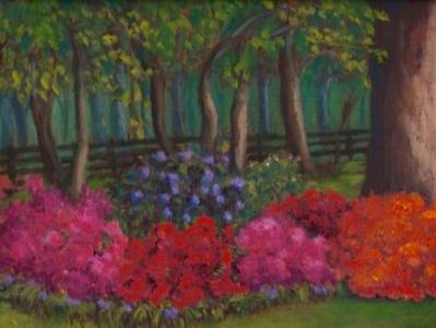 Peggy's Garden 8x10 panel in oils