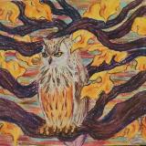 Eagle Owl in Oak Tree