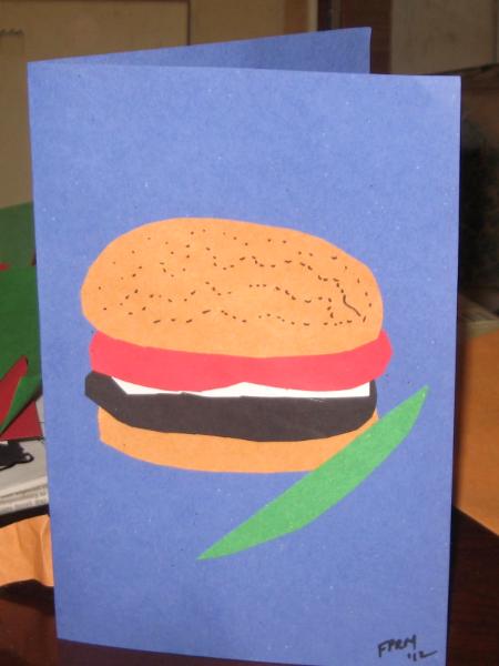 Burger with a Dill Spear