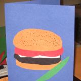 Burger with a Dill Spear
