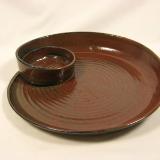 110901.J Spiral Chip-N-Dip with Iron Red Glaze