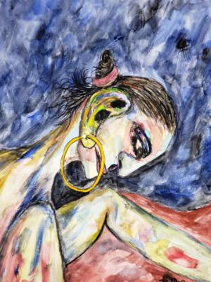 Engulfed within the song of her creativity, she sketches on my studio floor. Engulfed within the song of her creativity, she sketches on my studio floor.