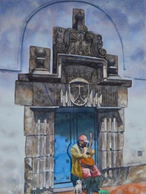 The street musician, 60cm x 40cm, 2016 The street musician, 60cm x 40cm, 2016