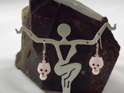 E-85 Pink Cat Earrings E-85 Pink Cat Earrings