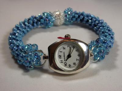 W-5 Light Blue Beaded Watch