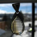 13-134 Sterling and Checkerboard Quartz Pendant