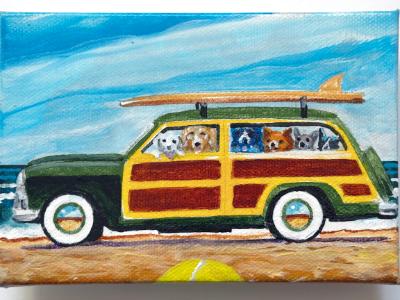 SIX DOGS IN A WOODY SIX DOGS IN A WOODY