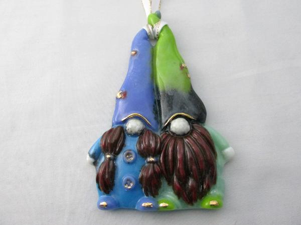 TO22081 - Blue & Green Gnome Couple Christmas Tree Ornament