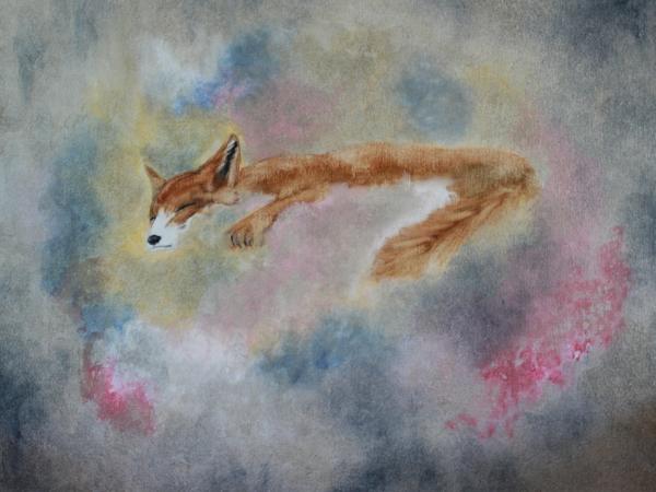 Fox Sleeping in the Cloud