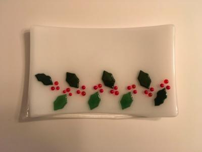 Christmas holly plate Christmas holly plate