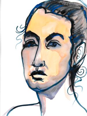 Nat, Watercolor Head Nat, Watercolor Head