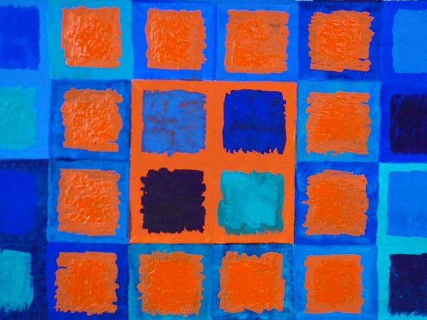 Orange & Four Blues - 32 Squares