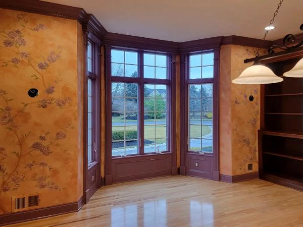 Bespoke Decorative Wall Finish with Hand-painted Flowers |  Artworks by Marcine | New Jersey