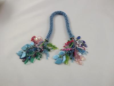 T-2 Light Blue AB Crocheted Tassel Rope