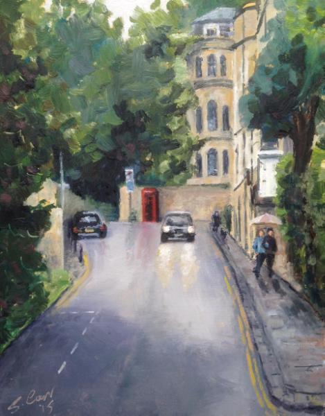 Cavendish Road, Bath, 8x10 ins, oils