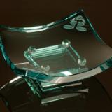 "12 INCH SQ. MASK TREY" W/ GLASS BASE by S Hazard 
