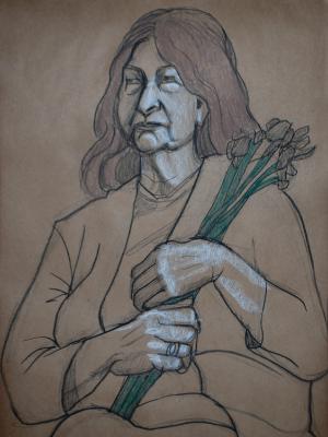 Barbara Holding Flowers Barbara Holding Flowers